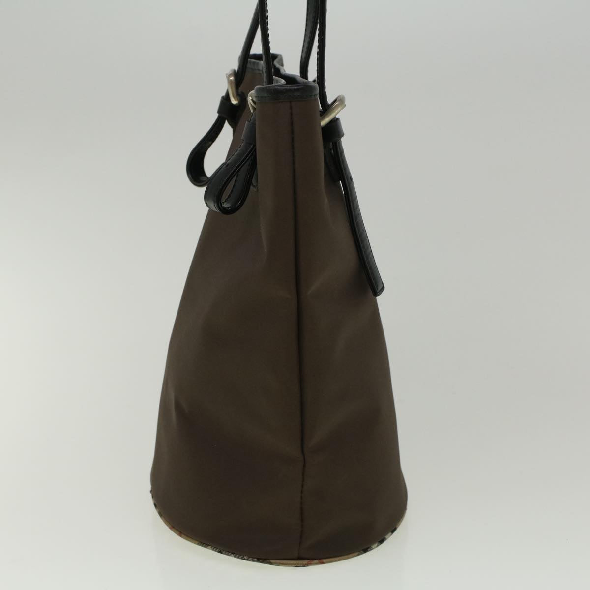 Burberrys Blue Label Tote Bag Nylon Brown Auth 58200