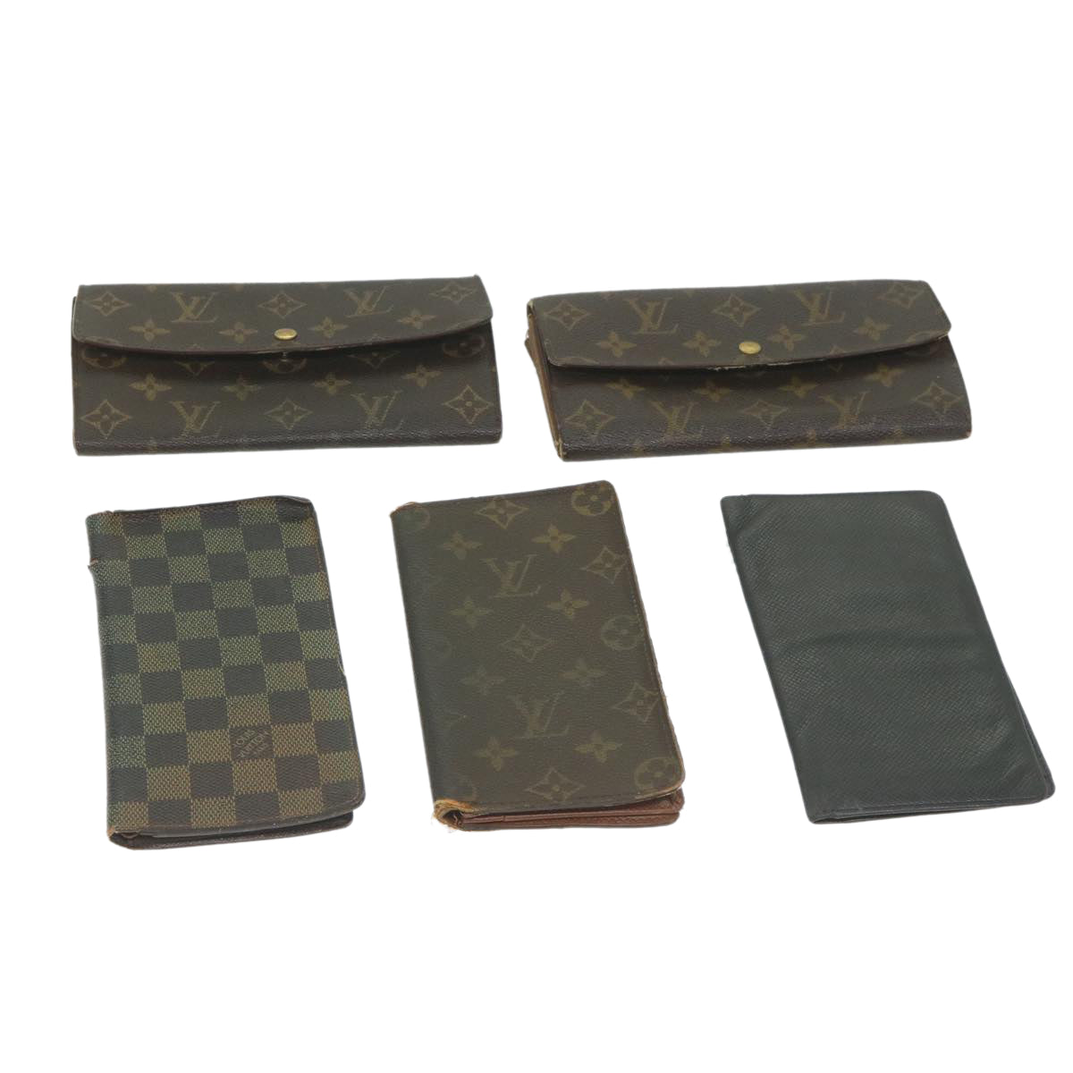 LOUIS VUITTON Monogram Taiga Damier Ebene Wallet 5Set Epicea LV Auth 58216