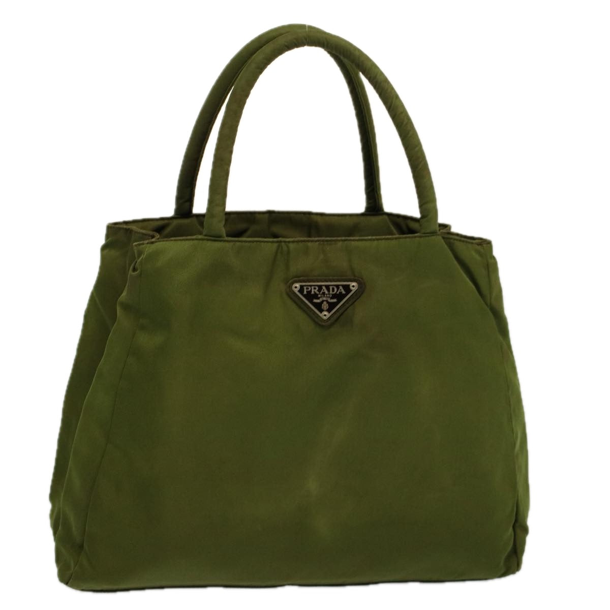 PRADA Hand Bag Nylon Khaki Auth 58218