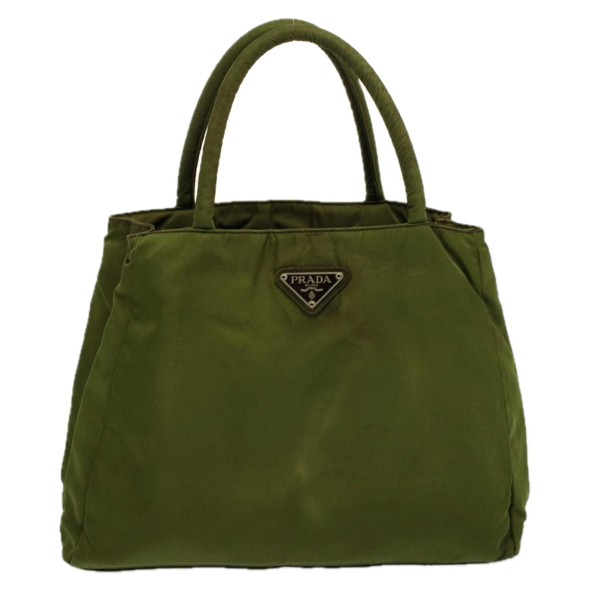 PRADA Hand Bag Nylon Khaki Auth 58218