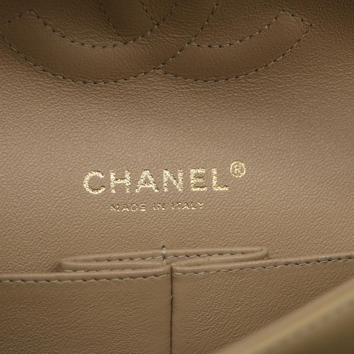 CHANEL Quilted Matelasse 25 Chain Shoulder Bag Canvas Red Beige CC Auth 58343SM