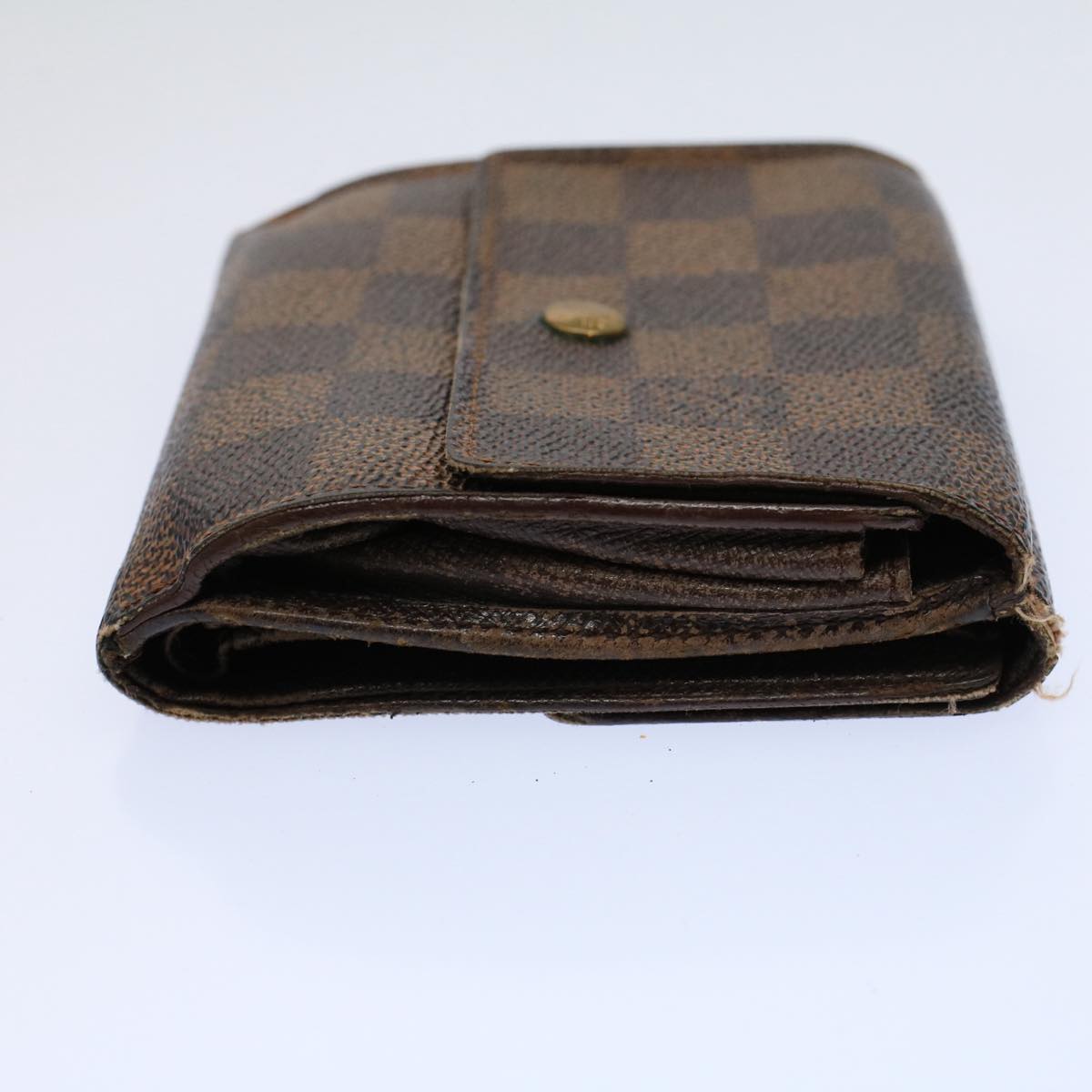 LOUIS VUITTON Damier Ebene Portefeuille Elise Wallet N61654 LV Auth 58353