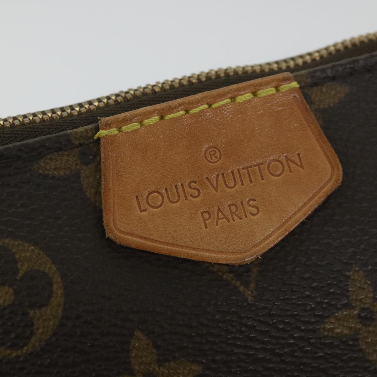 LOUIS VUITTON Monogram Multi Pochette Accessoires Pouch Khaki M44813 Auth 58358A