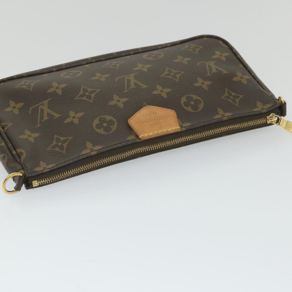 LOUIS VUITTON Monogram Multi Pochette Accessoires Pouch Khaki M44813 Auth 58358A