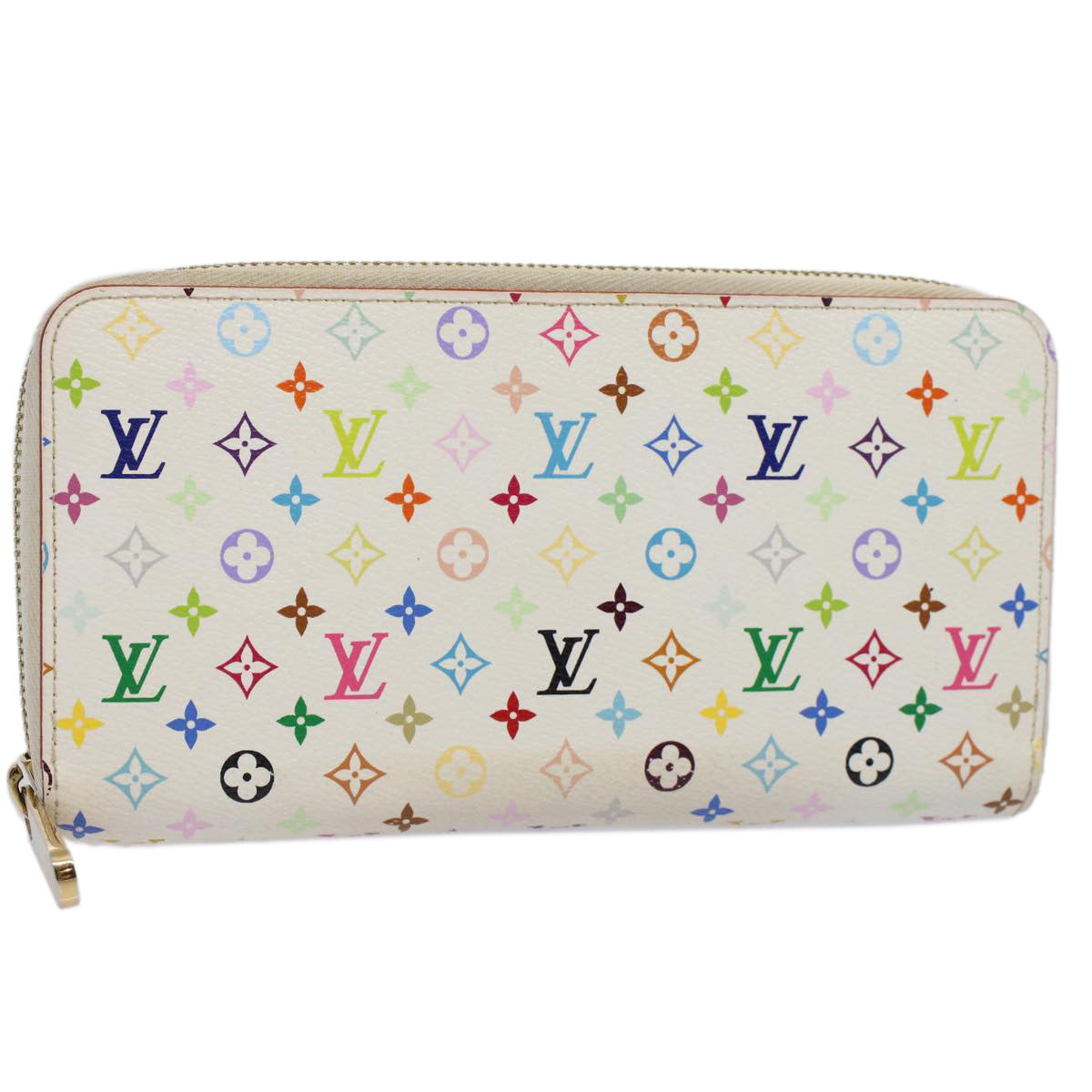 LOUIS VUITTON Monogram Multicolor Zippy Wallet Wallet White M60241 LV Auth 58372