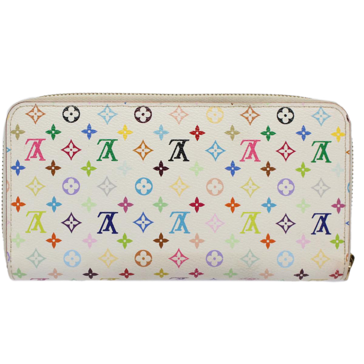 LOUIS VUITTON Monogram Multicolor Zippy Wallet Wallet White M60241 LV Auth 58372