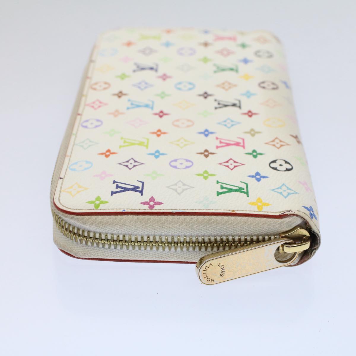 LOUIS VUITTON Monogram Multicolor Zippy Wallet Wallet White M60241 LV Auth 58372