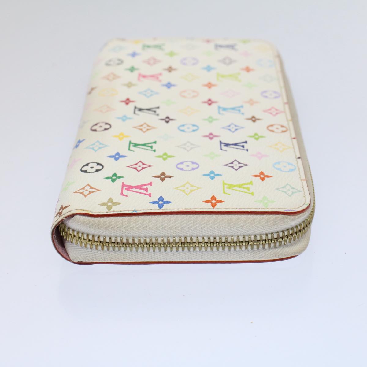 LOUIS VUITTON Monogram Multicolor Zippy Wallet Wallet White M60241 LV Auth 58372