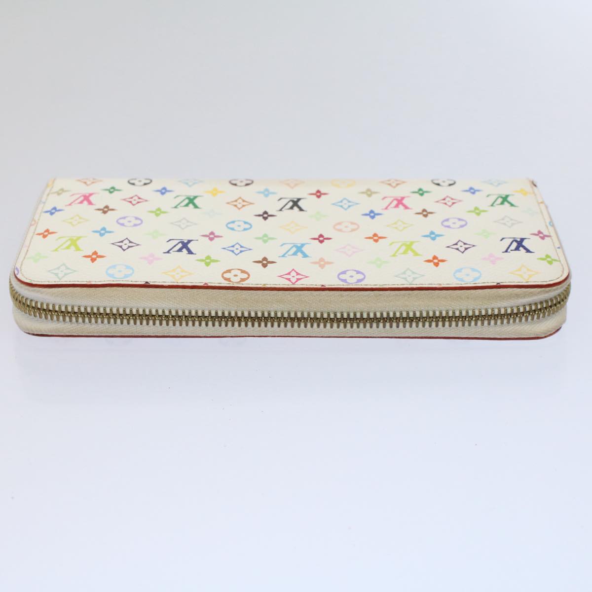 LOUIS VUITTON Monogram Multicolor Zippy Wallet Wallet White M60241 LV Auth 58372