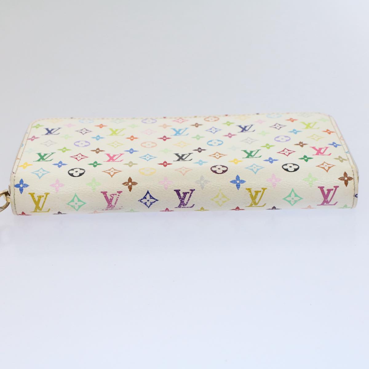 LOUIS VUITTON Monogram Multicolor Zippy Wallet Wallet White M60241 LV Auth 58372