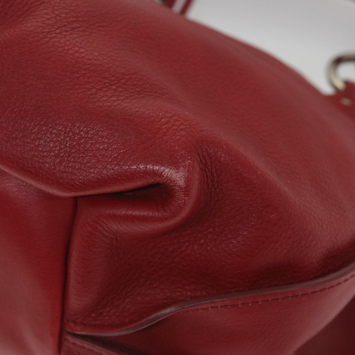 CELINE Shoulder Bag Leather Red Auth 58409