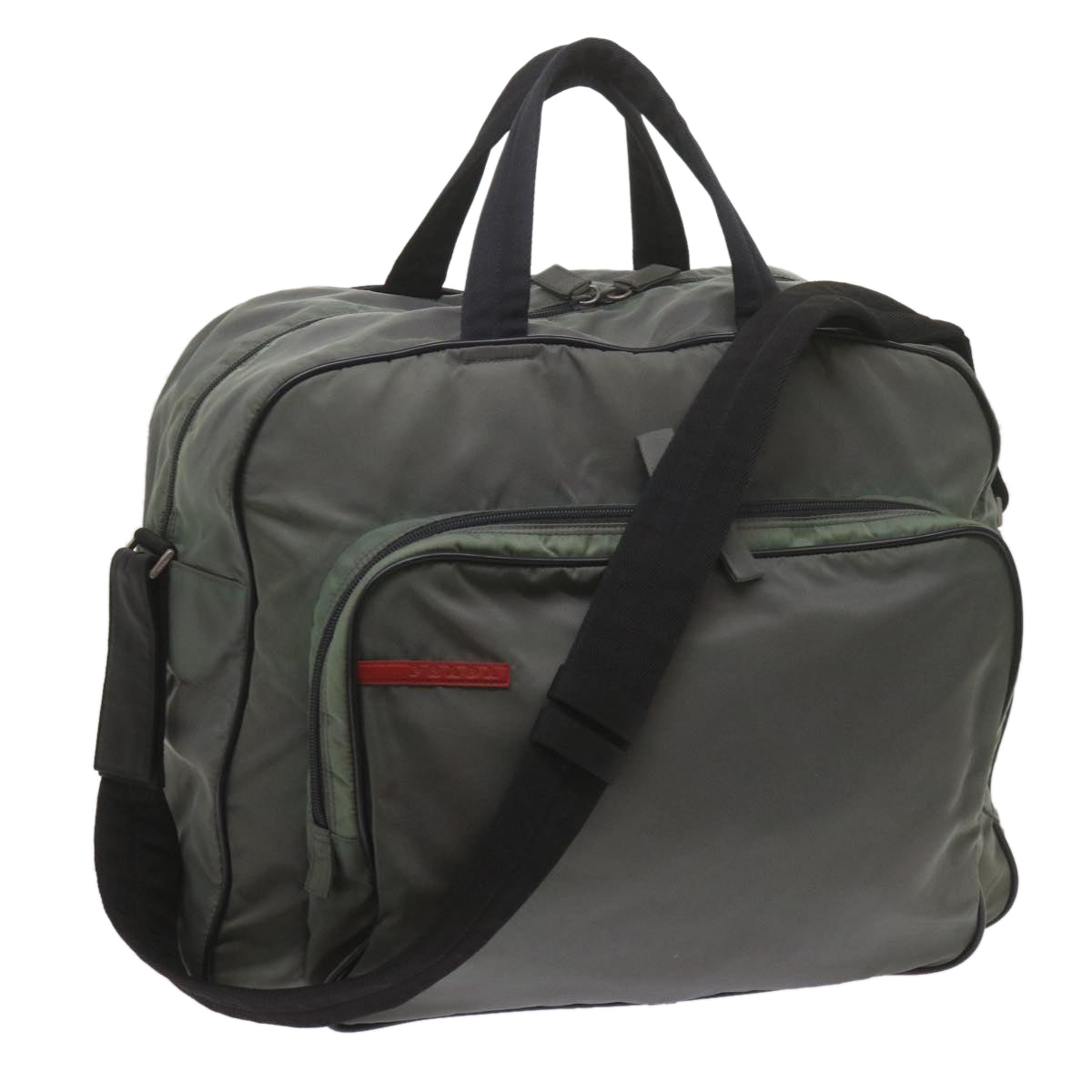 PRADA Sports Boston Bag Nylon 2way Green Auth 58422