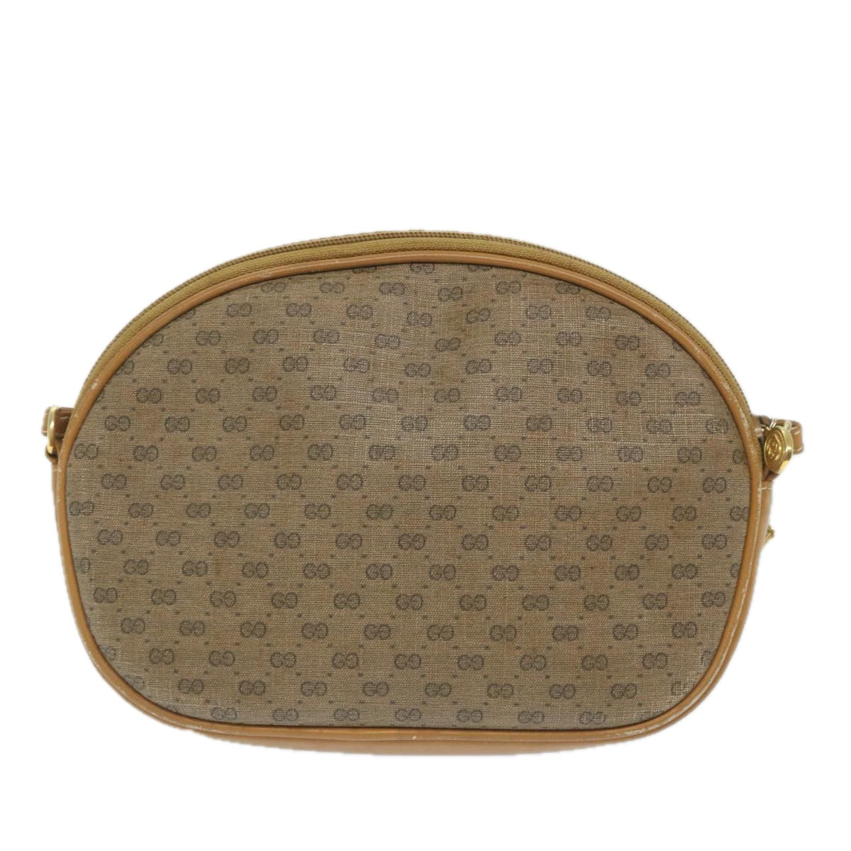 GUCCI Micro GG Canvas Shoulder Bag PVC Leather Beige Auth 58442