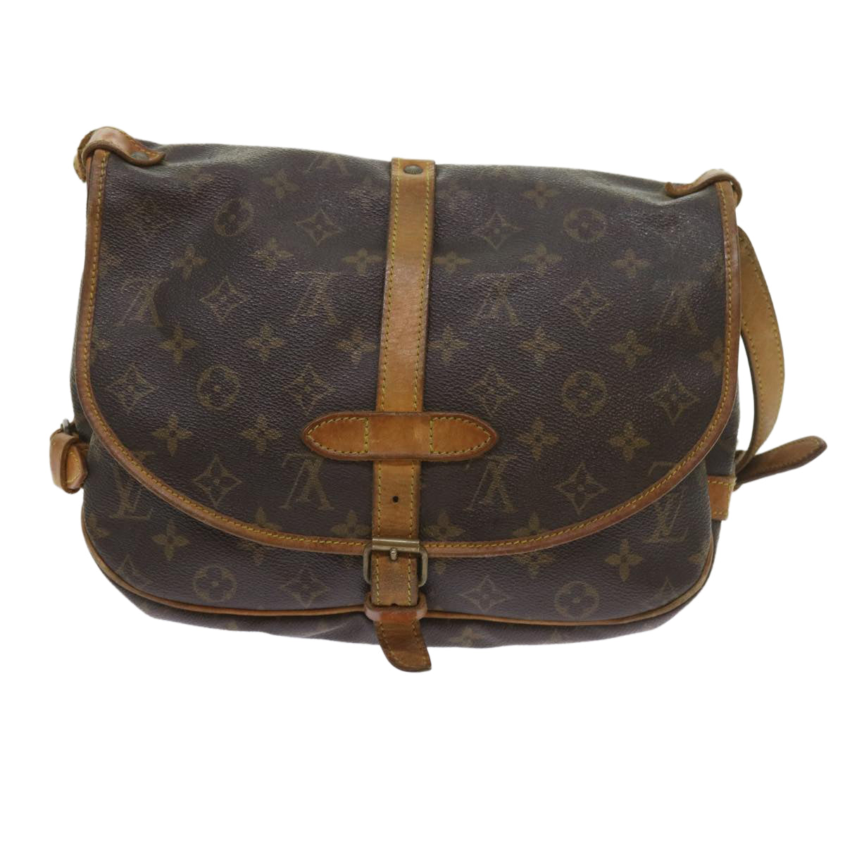 LOUIS VUITTON Monogram Saumur 30 Shoulder Bag M42256 LV Auth 58478