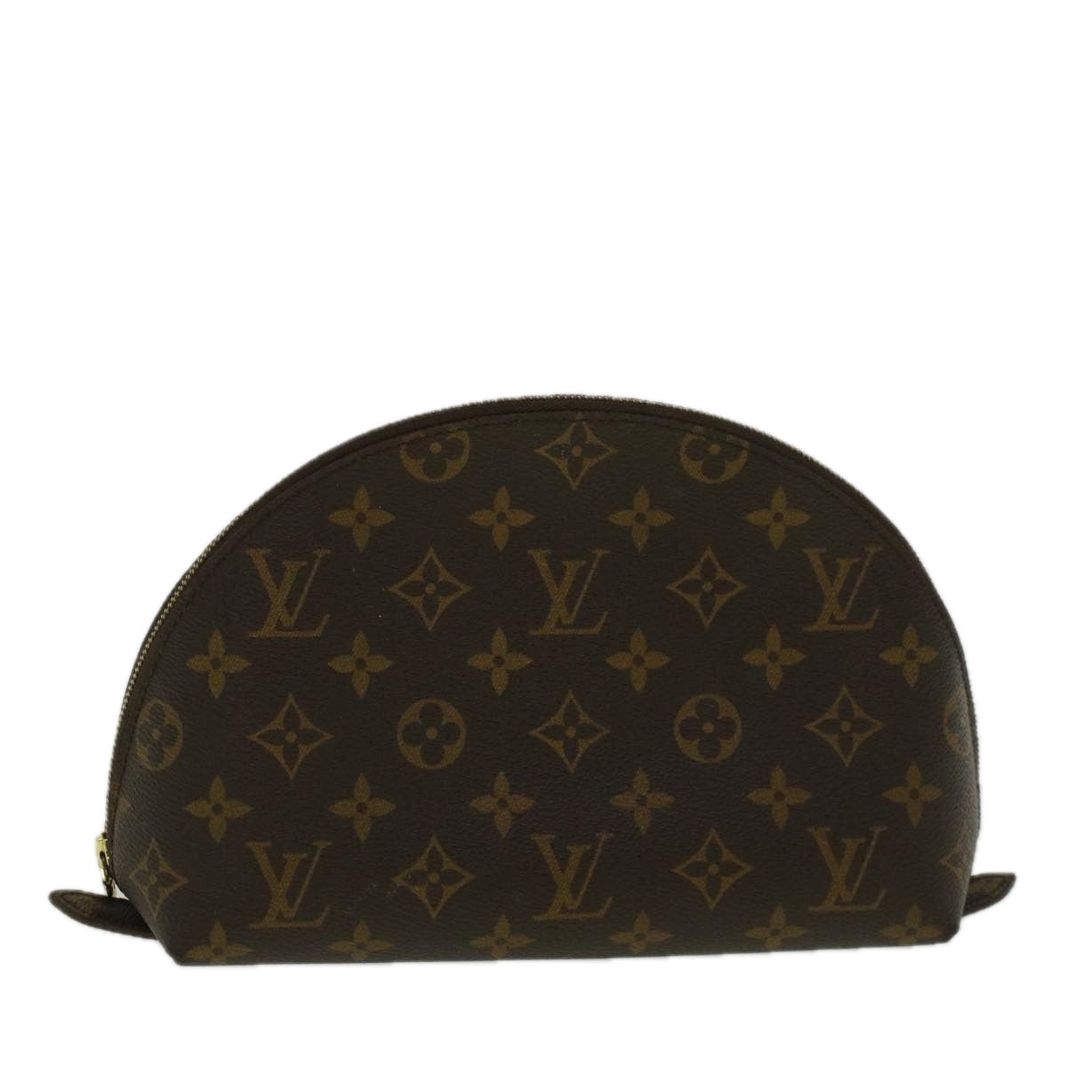 LOUIS VUITTON Monogram Trousse Demi Ronde Cosmetic Pouch M47520 LV Auth 58506