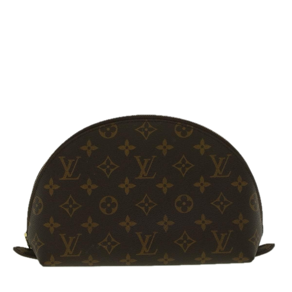 LOUIS VUITTON Monogram Trousse Demi Ronde Cosmetic Pouch M47520 LV Auth 58506