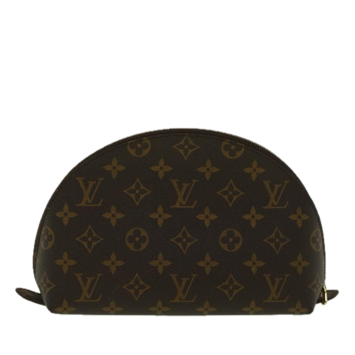 LOUIS VUITTON Monogram Trousse Demi Ronde Cosmetic Pouch M47520 LV Auth 58506