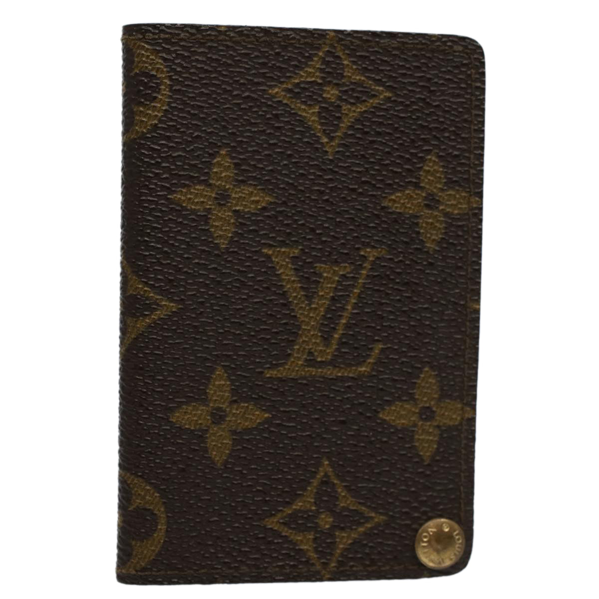 LOUIS VUITTON Monogram Porte Cartes Credit Pression Card Case M60937 Auth 58575