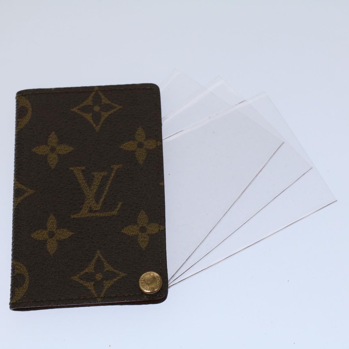 LOUIS VUITTON Monogram Porte Cartes Credit Pression Card Case M60937 Auth 58575