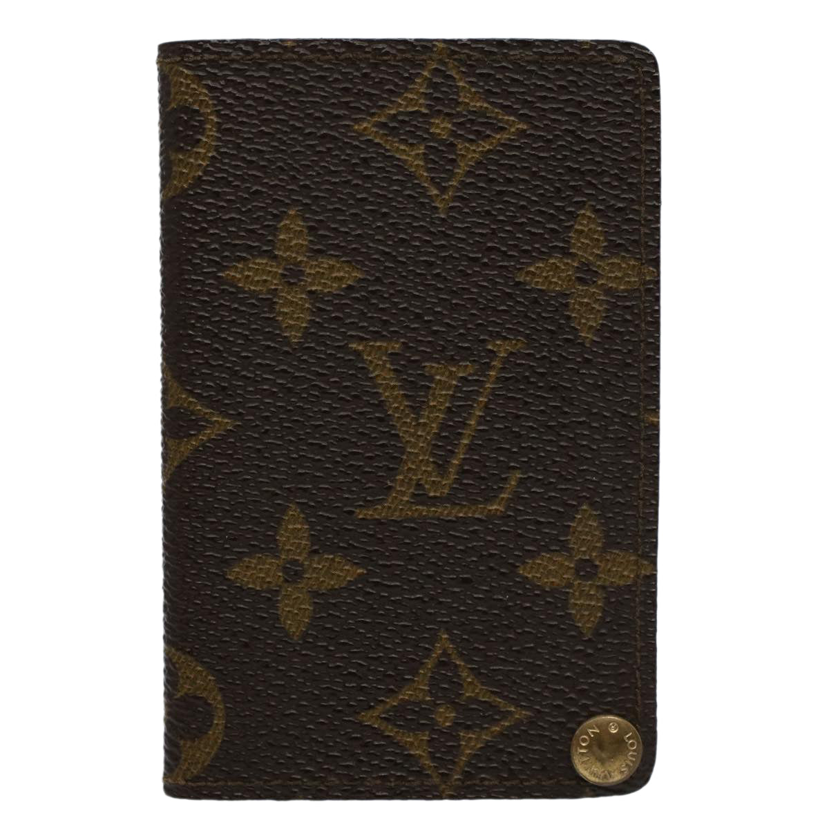 LOUIS VUITTON Monogram Porte Cartes Credit Pression Card Case M60937 Auth 58575