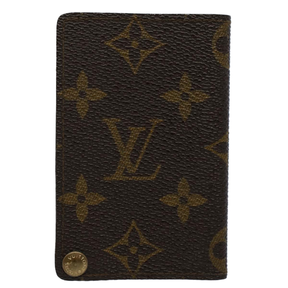 LOUIS VUITTON Monogram Porte Cartes Credit Pression Card Case M60937 Auth 58575