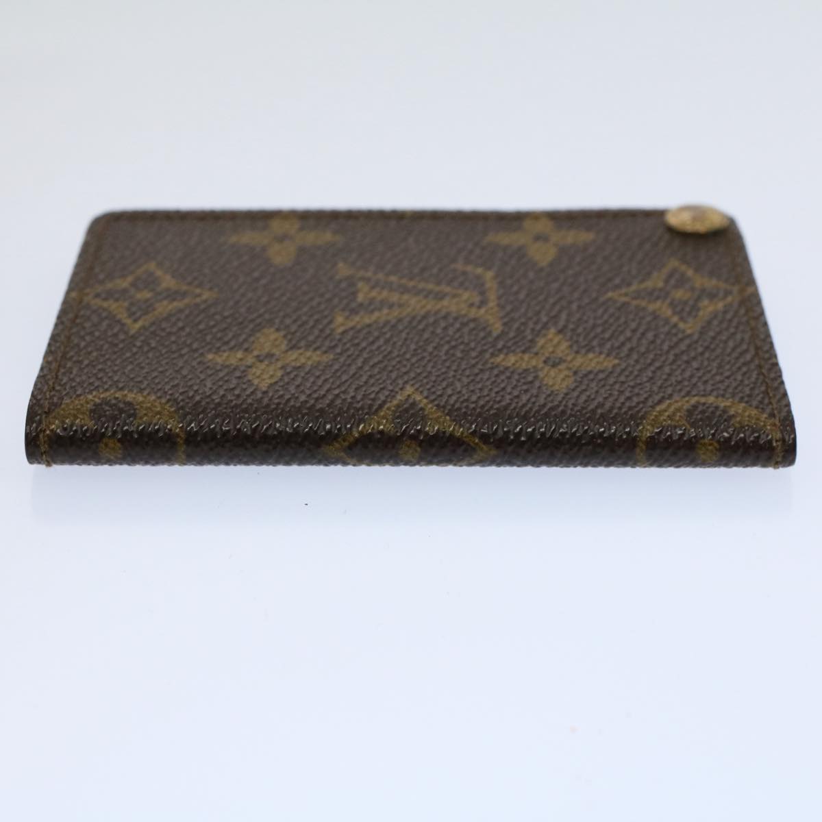 LOUIS VUITTON Monogram Porte Cartes Credit Pression Card Case M60937 Auth 58575