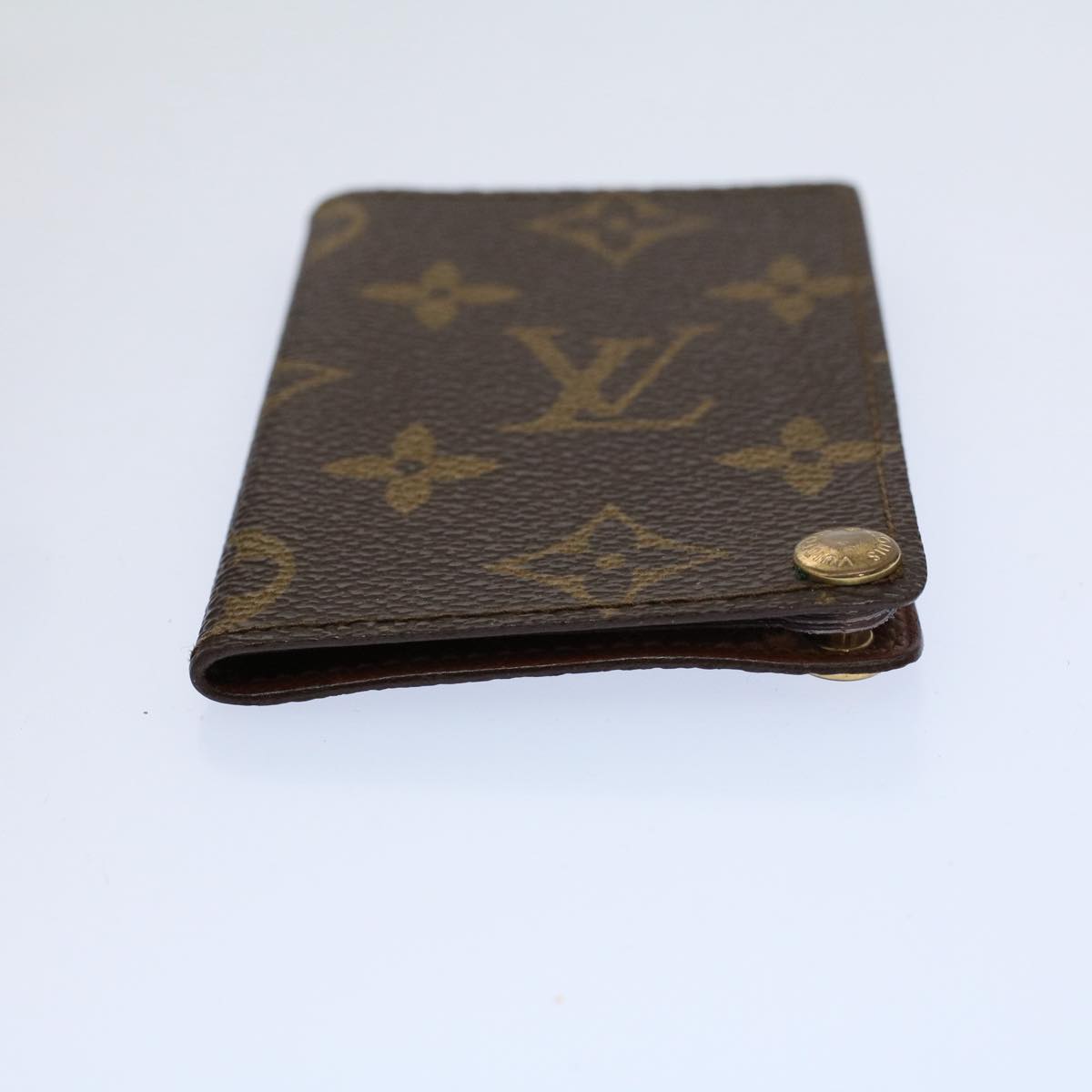 LOUIS VUITTON Monogram Porte Cartes Credit Pression Card Case M60937 Auth 58575