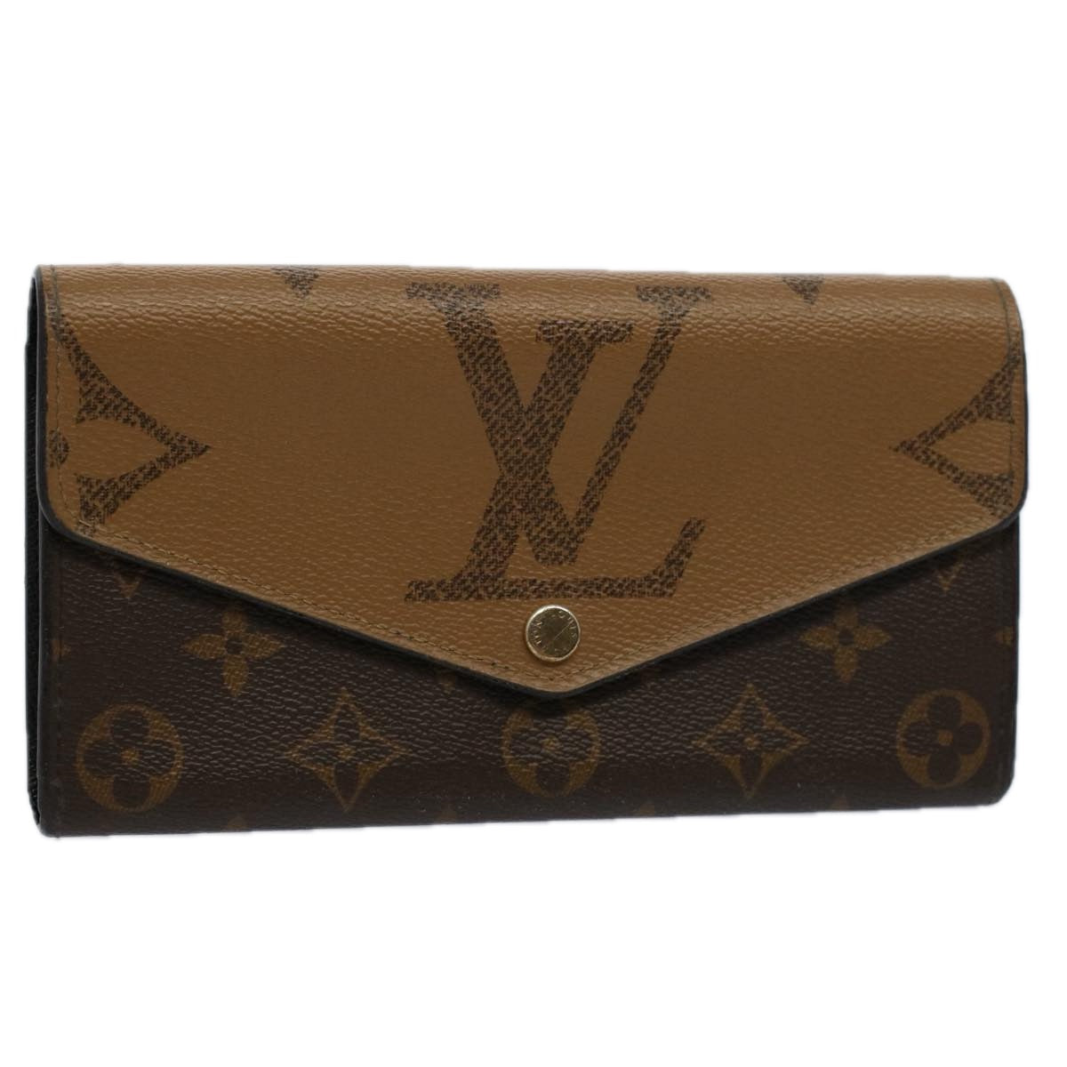 LOUIS VUITTON Monogram Reverse Giant Portefeuille Sarah Wallet M80726 Auth 58594