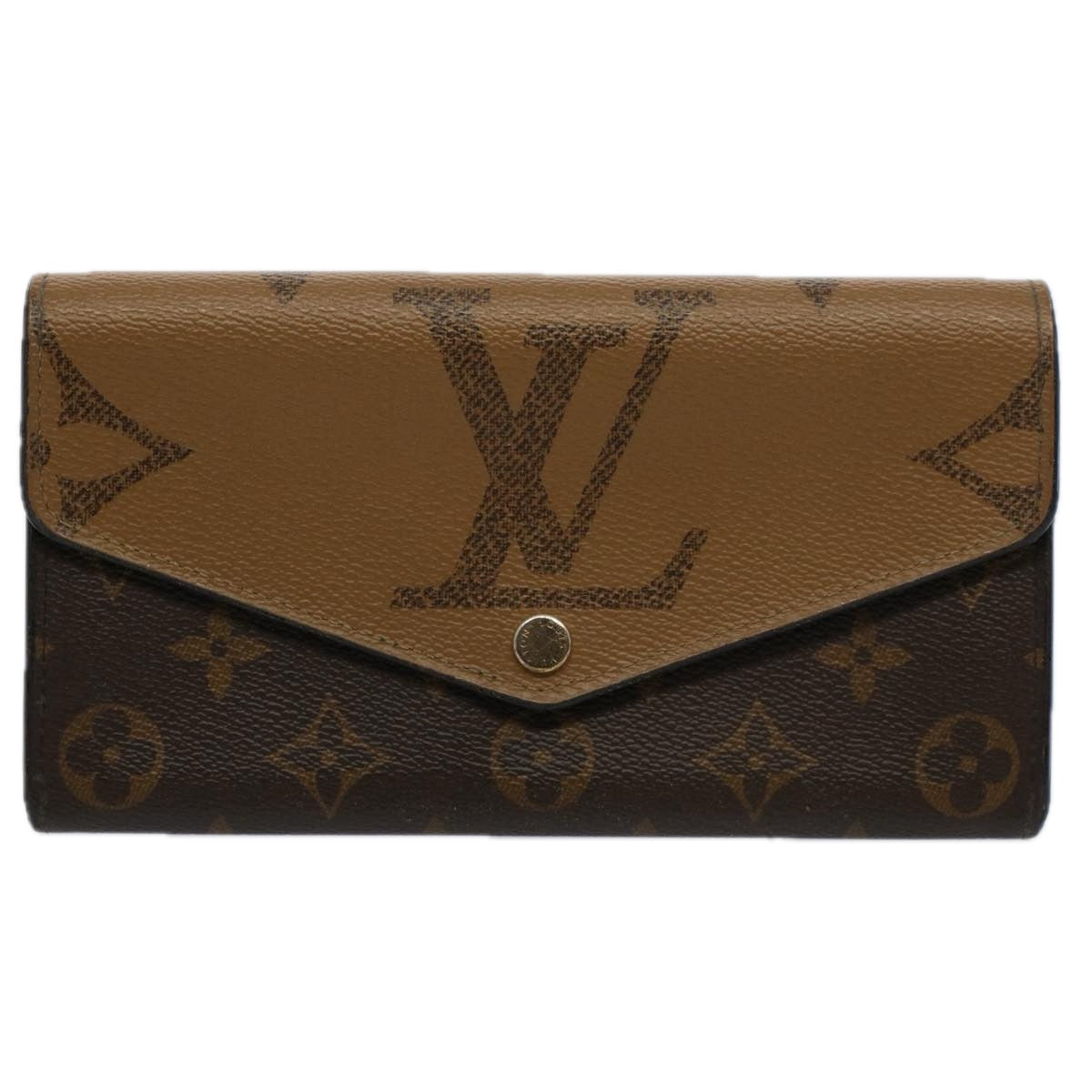 LOUIS VUITTON Monogram Reverse Giant Portefeuille Sarah Wallet M80726 Auth 58594