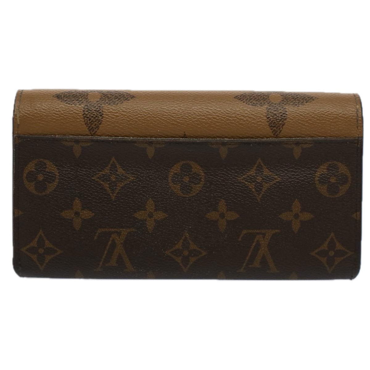 LOUIS VUITTON Monogram Reverse Giant Portefeuille Sarah Wallet M80726 Auth 58594