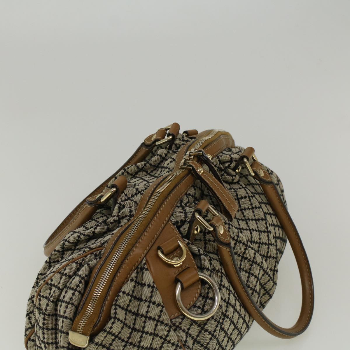 GUCCI Shoulder Bag Canvas 2way Beige Brown 223974 Auth 58602