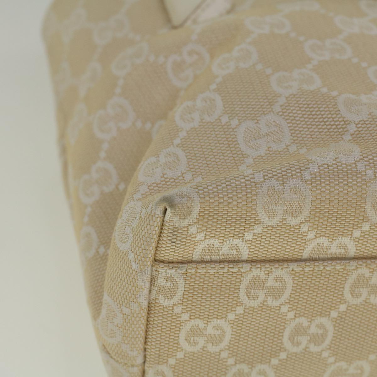 GUCCI GG Canvas Hand Bag Beige 002 1079 001998 Auth 58675