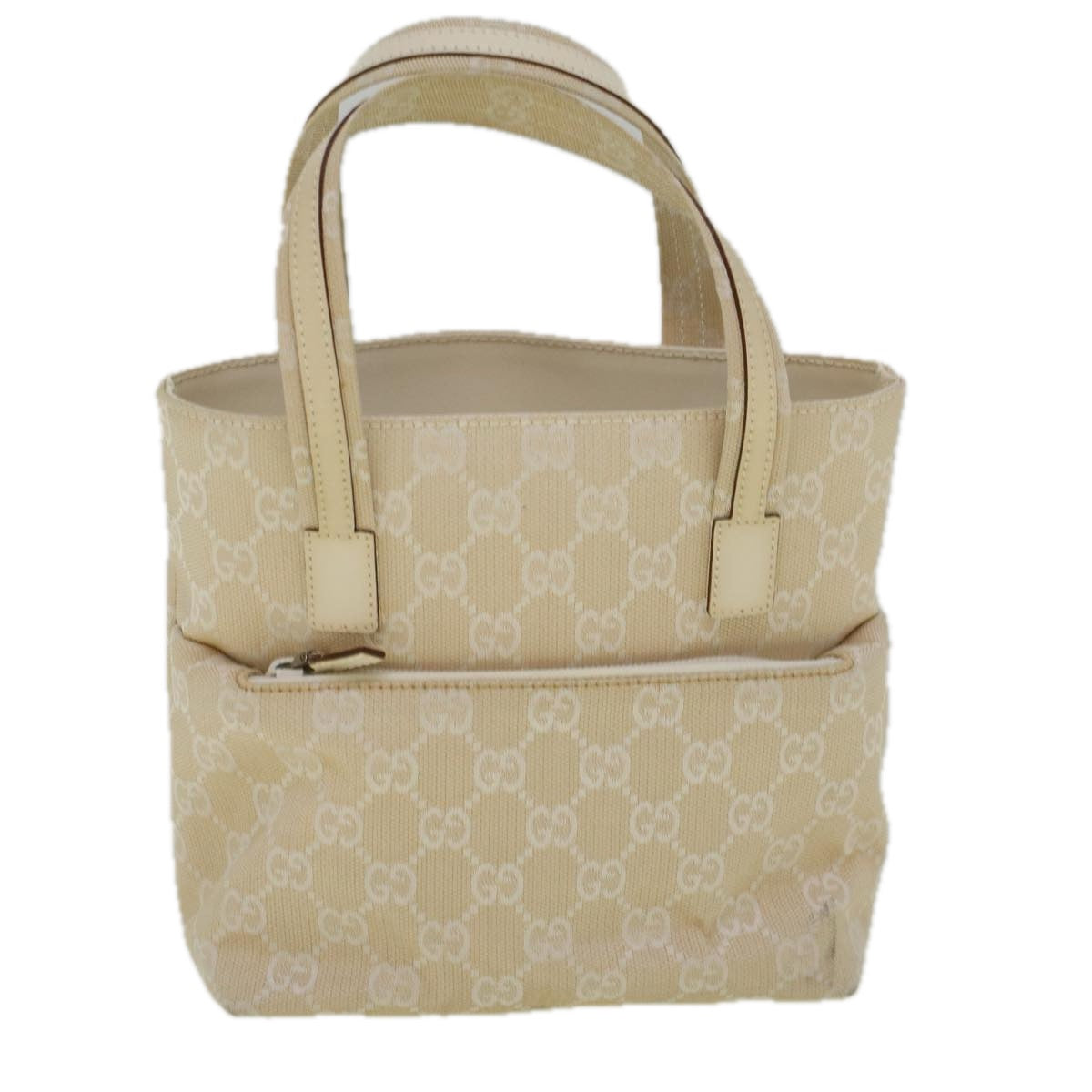 GUCCI GG Canvas Hand Bag Beige 002 1079 001998 Auth 58675