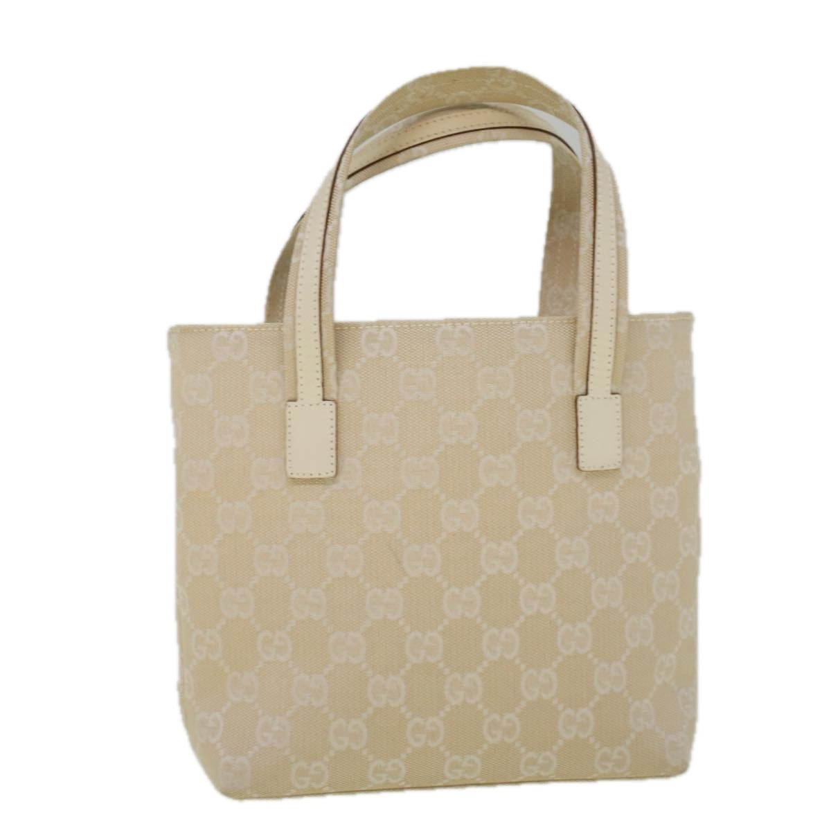 GUCCI GG Canvas Hand Bag Beige 002 1079 001998 Auth 58675