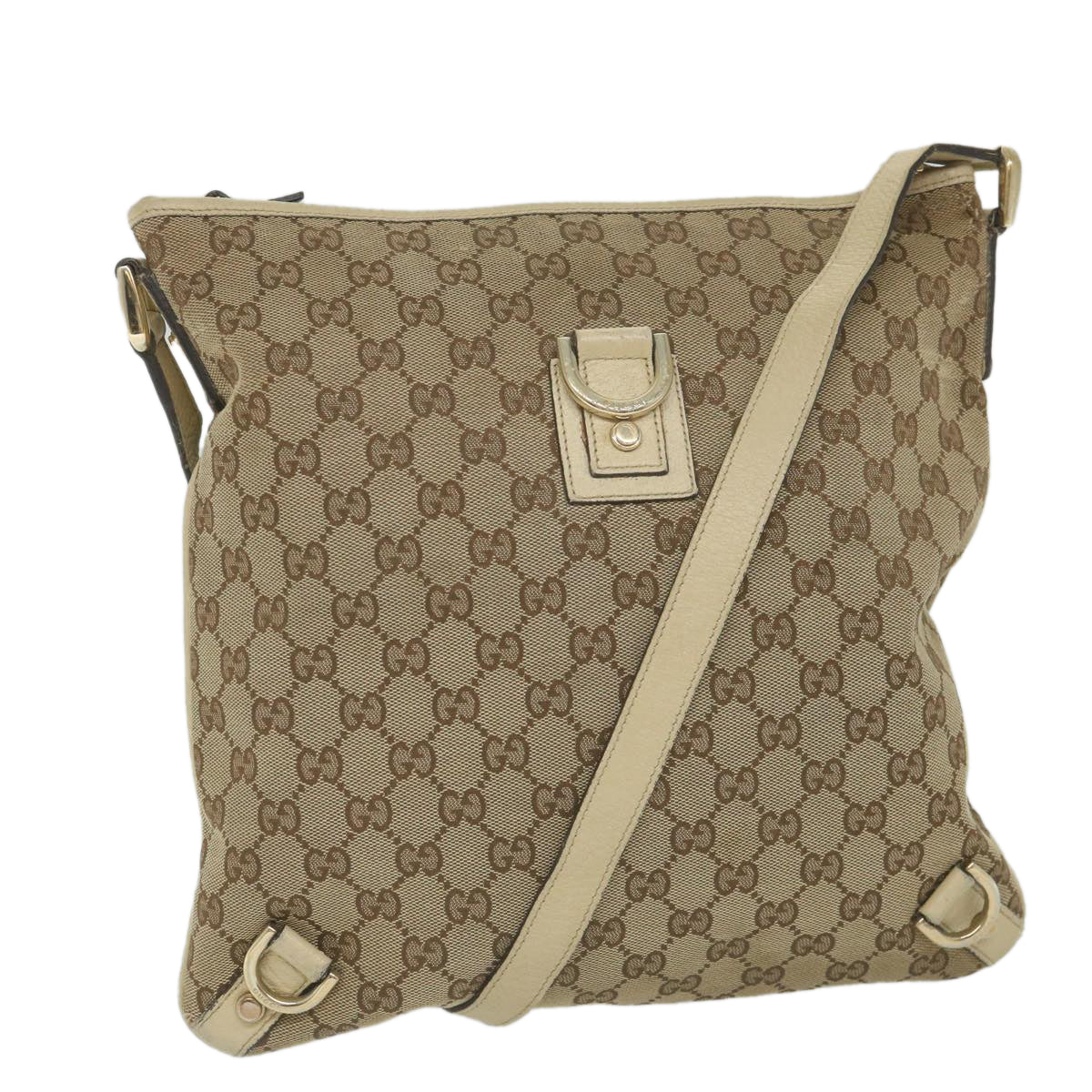 GUCCI GG Canvas Shoulder Bag Beige 131326 Auth 58790