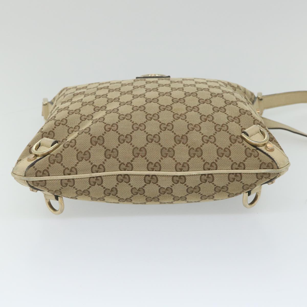 GUCCI GG Canvas Shoulder Bag Beige 131326 Auth 58790