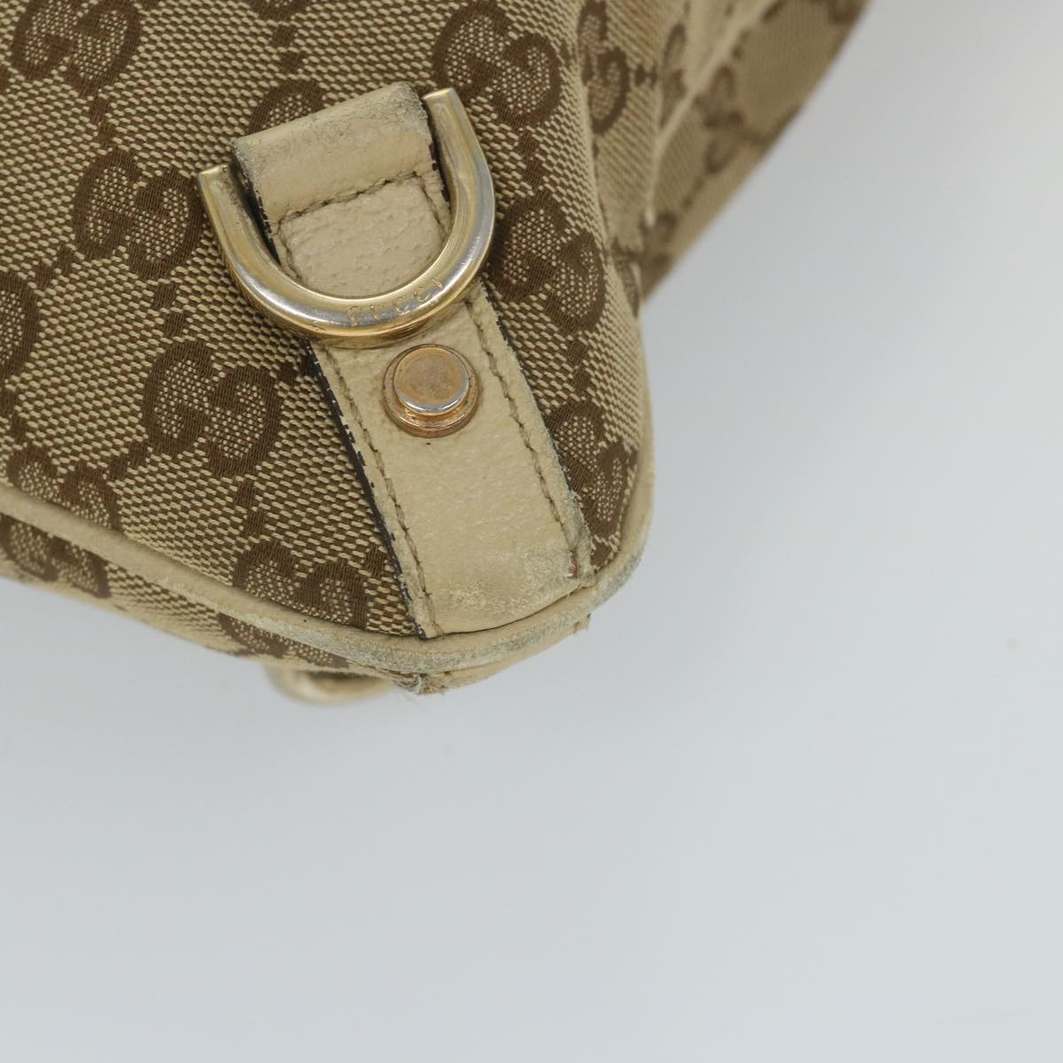 GUCCI GG Canvas Shoulder Bag Beige 131326 Auth 58790