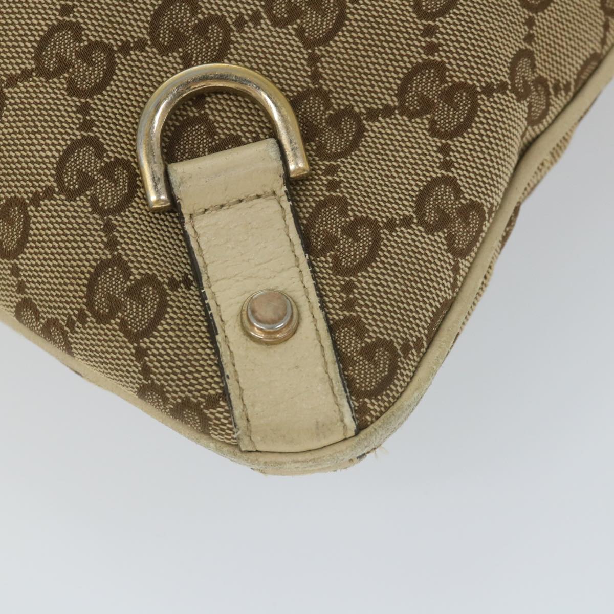 GUCCI GG Canvas Shoulder Bag Beige 131326 Auth 58790