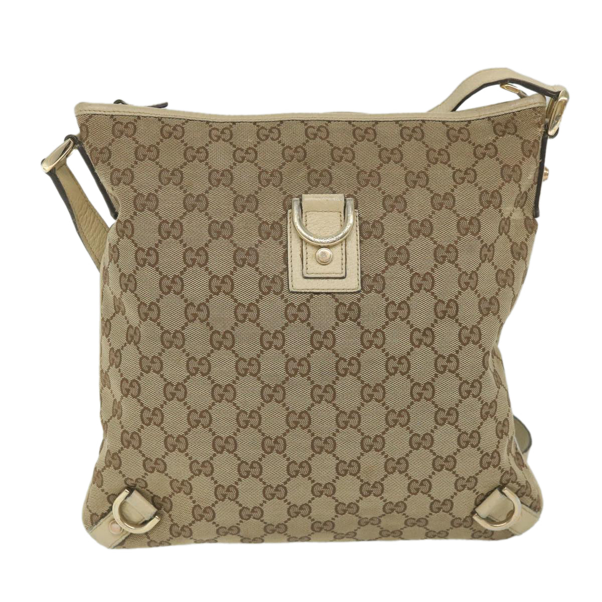 GUCCI GG Canvas Shoulder Bag Beige 131326 Auth 58790