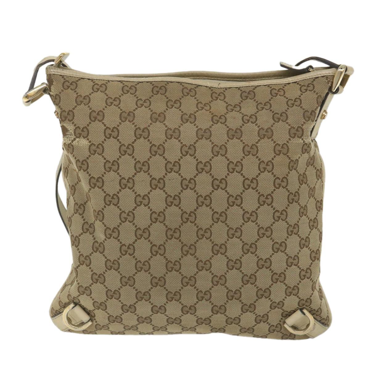 GUCCI GG Canvas Shoulder Bag Beige 131326 Auth 58790