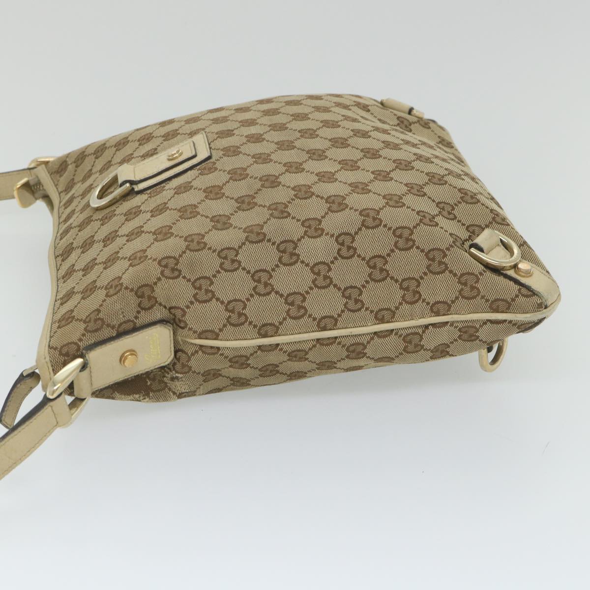 GUCCI GG Canvas Shoulder Bag Beige 131326 Auth 58790