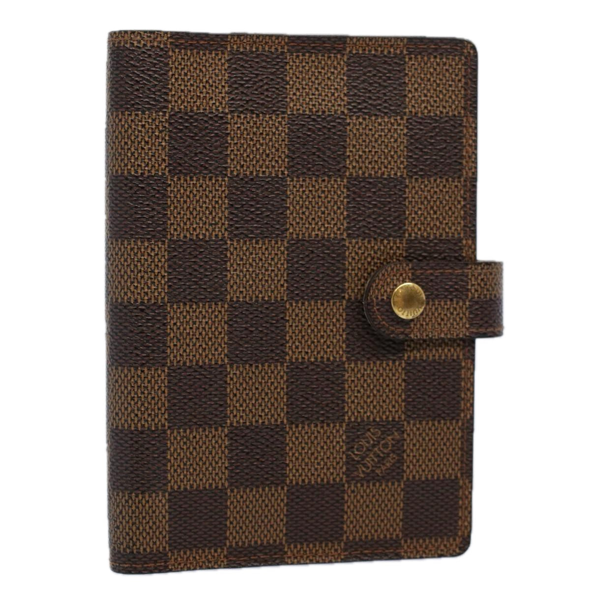 LOUIS VUITTON Damier Ebene Agenda PM Day Planner Cover R20700 LV Auth 58840