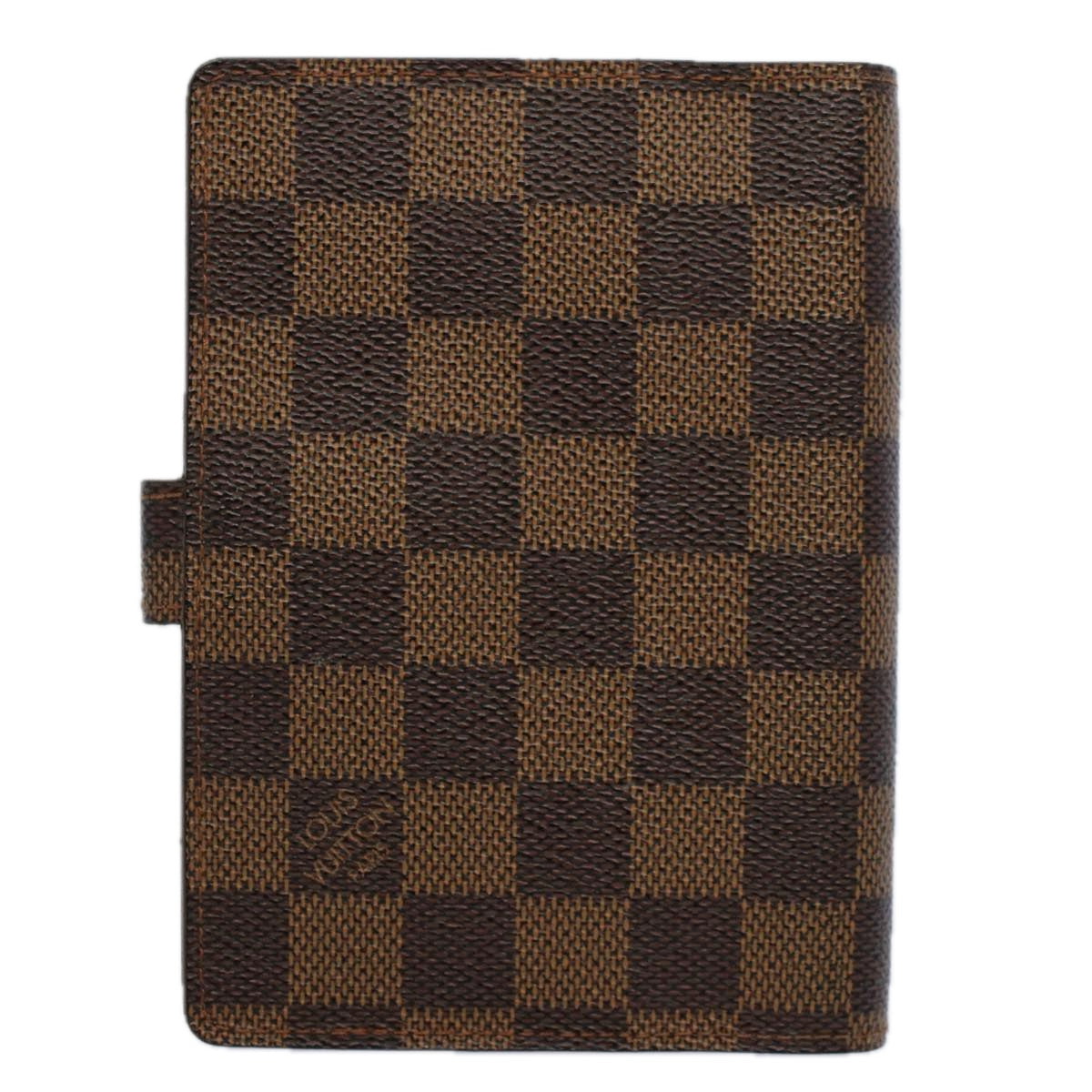 LOUIS VUITTON Damier Ebene Agenda PM Day Planner Cover R20700 LV Auth 58840