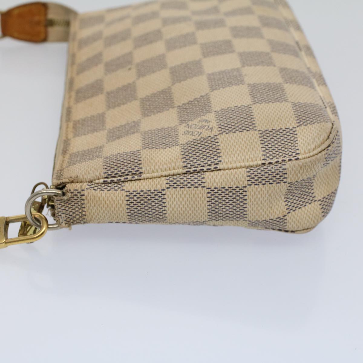 LOUIS VUITTON Damier Azur Pochette Accessoires Pouch N51986 LV Auth 58851