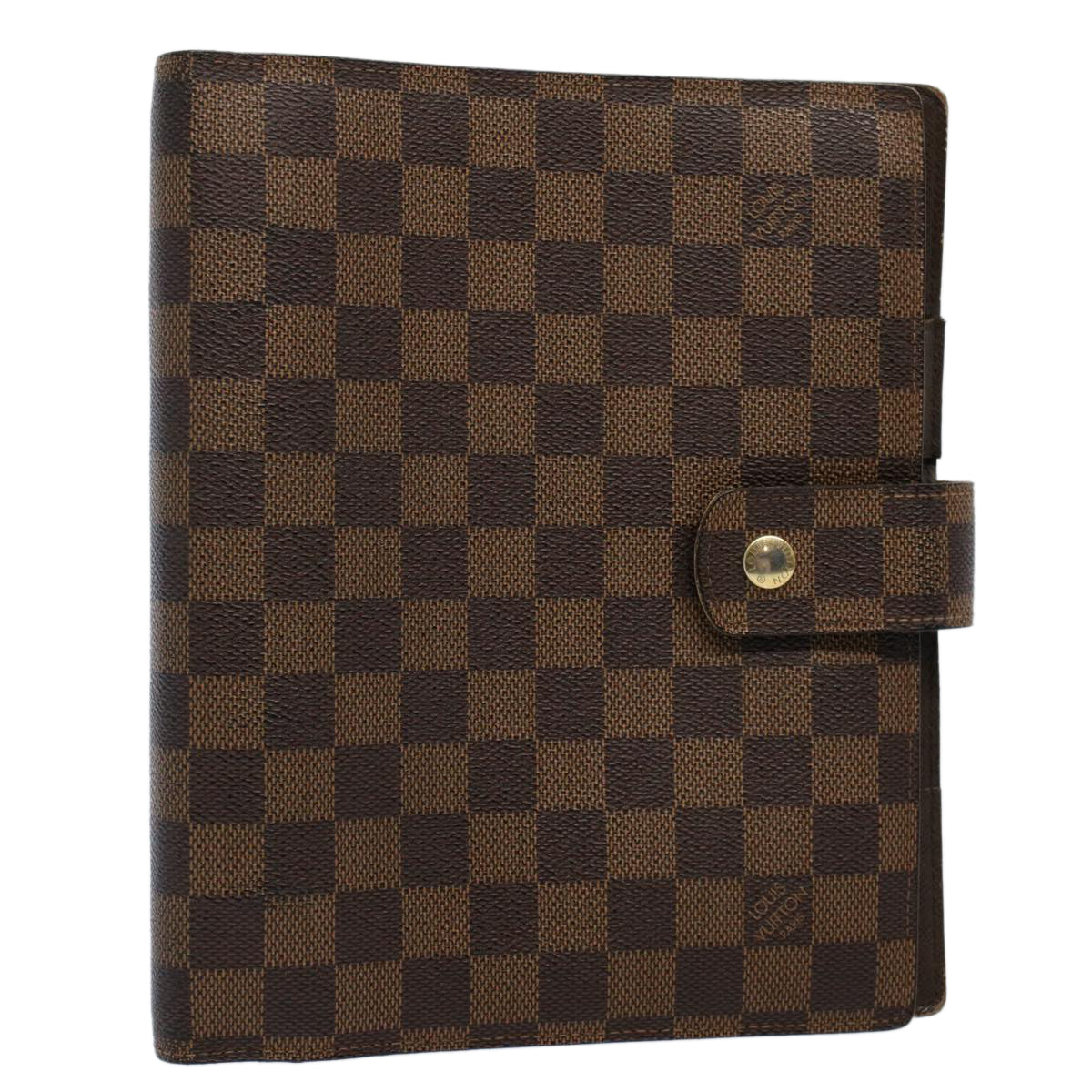 LOUIS VUITTON Damier Ebene Agenda GM Day Planner Cover R20107 LV Auth 58861