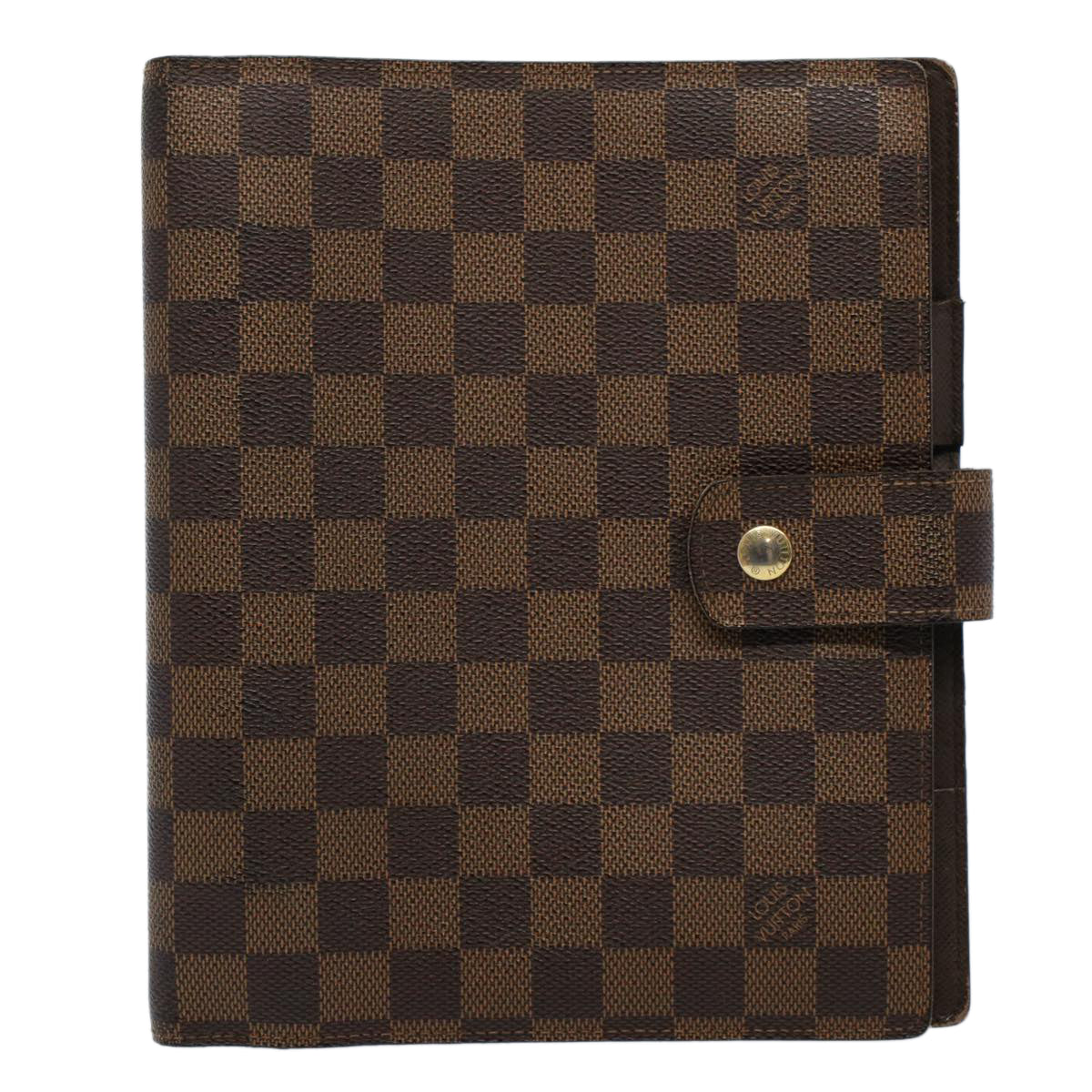 LOUIS VUITTON Damier Ebene Agenda GM Day Planner Cover R20107 LV Auth 58861