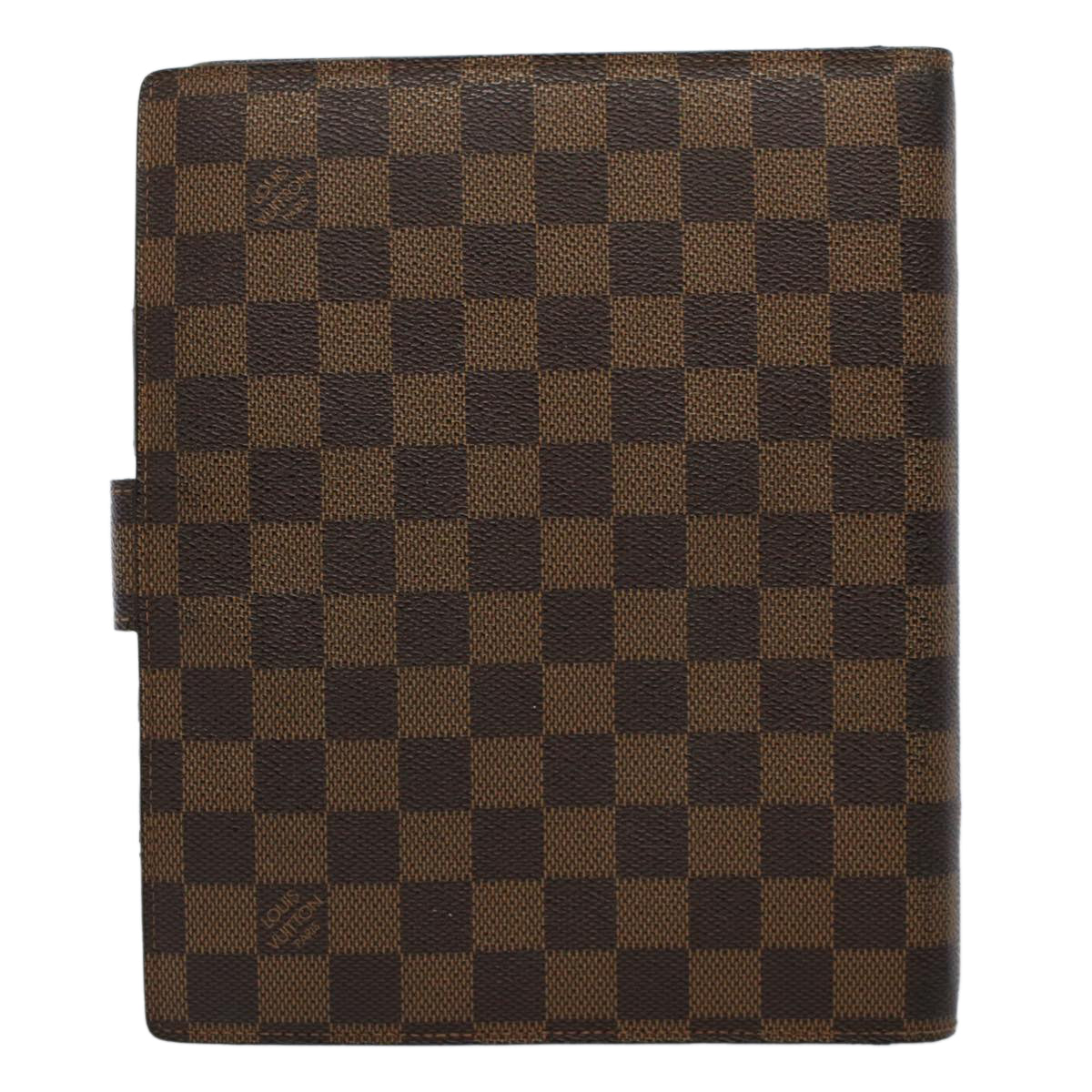 LOUIS VUITTON Damier Ebene Agenda GM Day Planner Cover R20107 LV Auth 58861