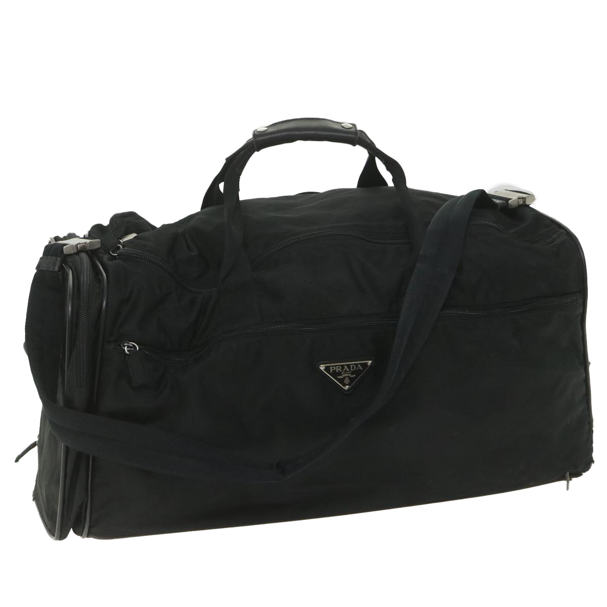 PRADA Suitcase Nylon 2way Black Auth 58919