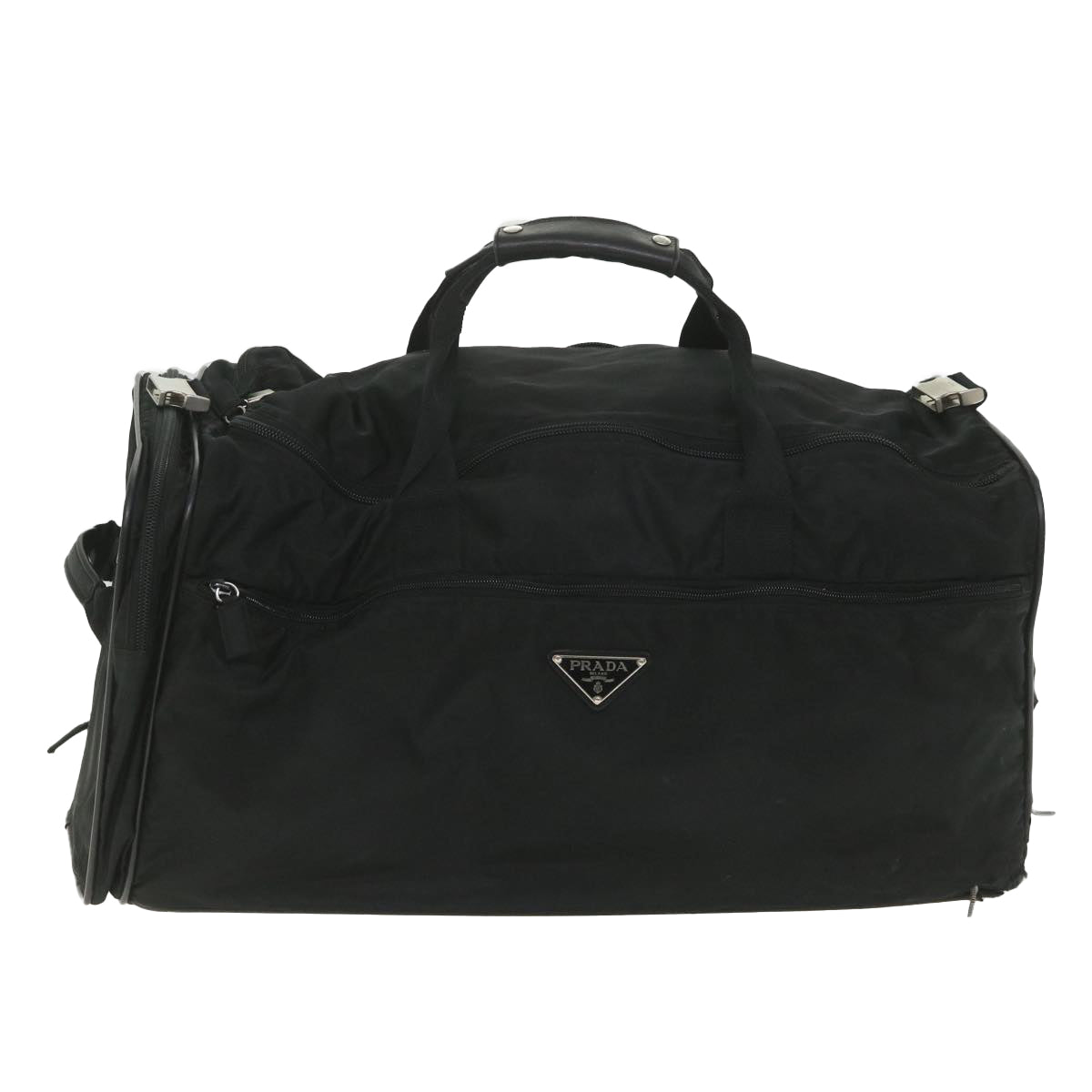 PRADA Suitcase Nylon 2way Black Auth 58919