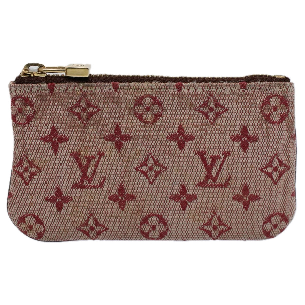 LOUIS VUITTON Monogram Mini Pochette Cles Coin Purse Red M92238 LV Auth 58988